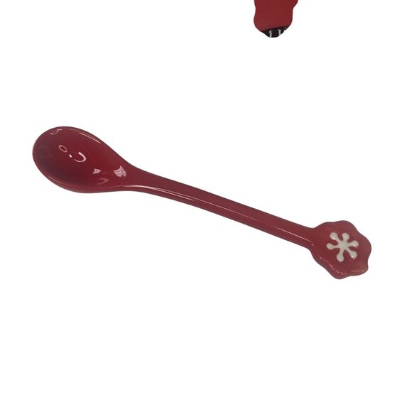 Santa Claus Ceramic Mug Lid & Spoon Red White Holiday - Picture 5 of 10